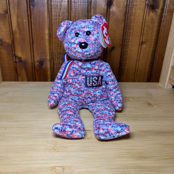 Ty Other - Ty Multicolor USA Bear Plush with Tag Defects!